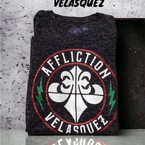 AFFLICTION TEAM CAIN VELASQUEZ NEW BLACK T SHIRT MENS 3XL SLIM FIT CREW NECK